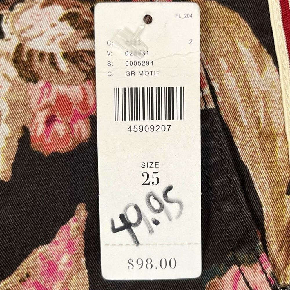 NWT Chino By Anthropologie Floral Relaxed Fit Pants 25 - Picture 5 of 11